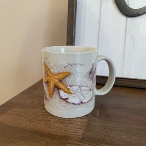 Vintage Otagiri Beach, Shells, and Starfish Ceramic Mug